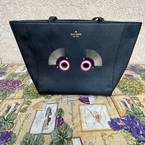 Kate Spade Black Tote Bag with Eye Design